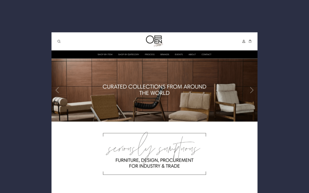 Custom shopify website for luxury furniture shop.